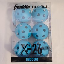 FRANKLIN X-26 Pickleball Indoor Balls - Optic Blue - Lot of 6 NIP NEW 2.9&quot; .85oz - £17.00 GBP