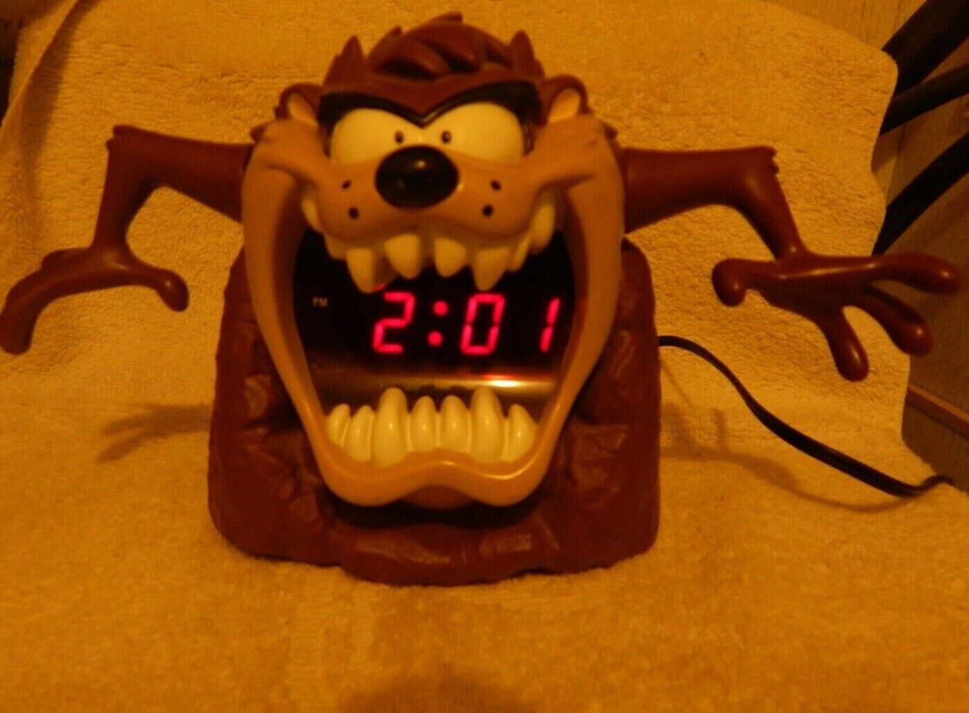 Warner Bros Taz Tazmanian Devil Digital Alarm Clock Looney Tunes Westclox 1995 - $19.75
