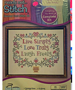 Janlynn LIVE SIMPLY Live Love Laugh Counted Cross Stitch Kit 8&quot; x 7&quot; - £13.14 GBP