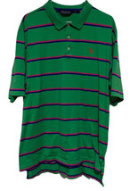 Ralph Lauren Polo Golf Collared Green White Purple Striped Shirt Size XL - $13.77