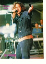 Pearl Jam teen magazine pinup clipping Hit Parader rocking on stage Eddie Vedder - £2.74 GBP