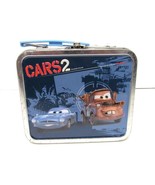 CARS 2 Finn McMissile Tin Mini Lunch Box Storage Disney Pixar 5.5&quot;Wx4.5L... - £34.48 GBP