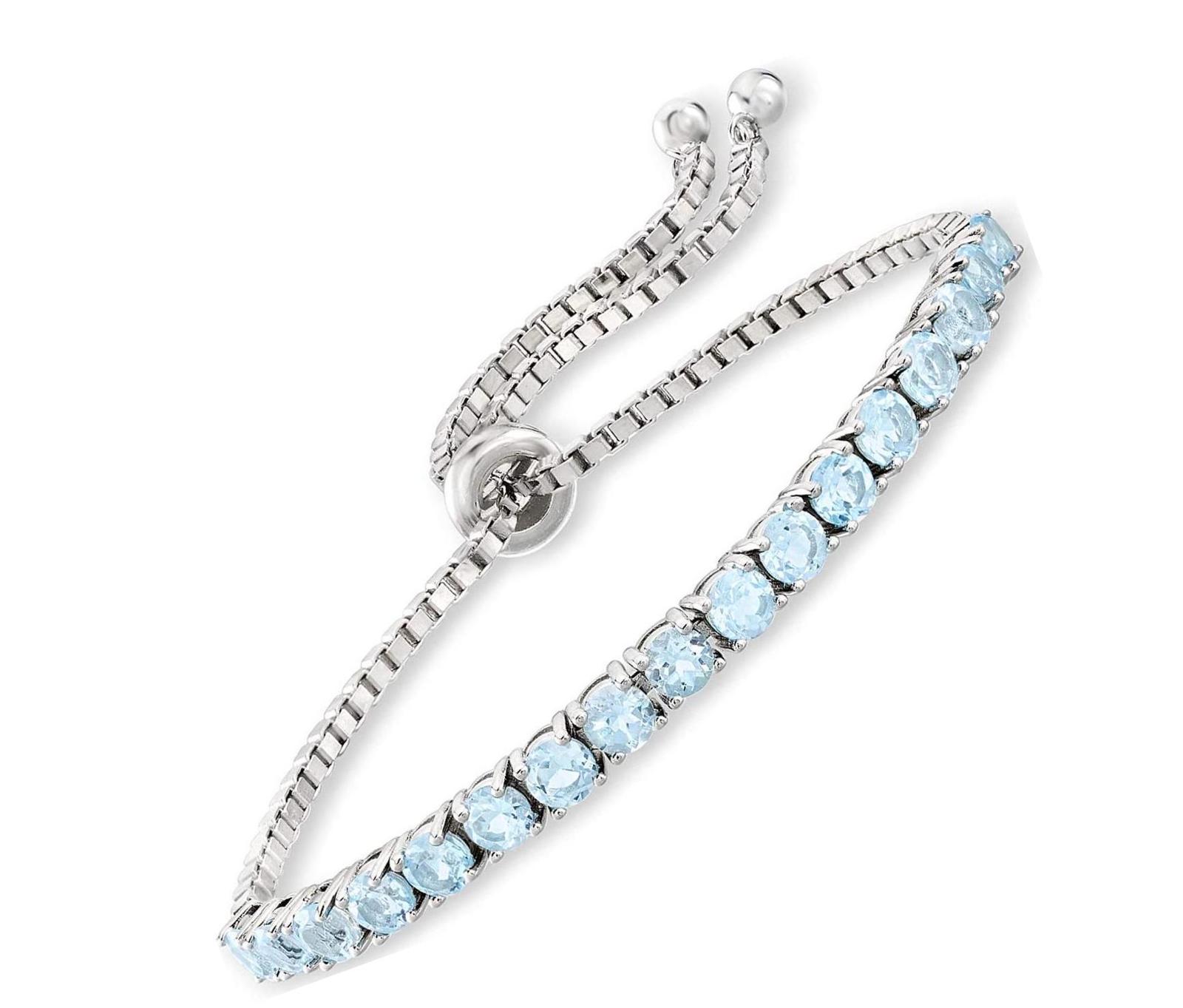 5.00 ct. t.w. Sky Blue Topaz Bolo Bracelet in - $362.12