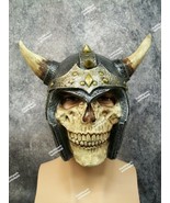 Skeleton Knight Costume Mask Helmet w/ Horns Skull Warrior Faux Armour V... - €17,64 EUR