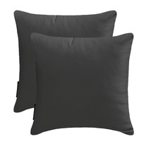 The HomeCentric Luxury Throw Pillow Covers Solid Set of 2- Charcoal Slub... - $22.60+