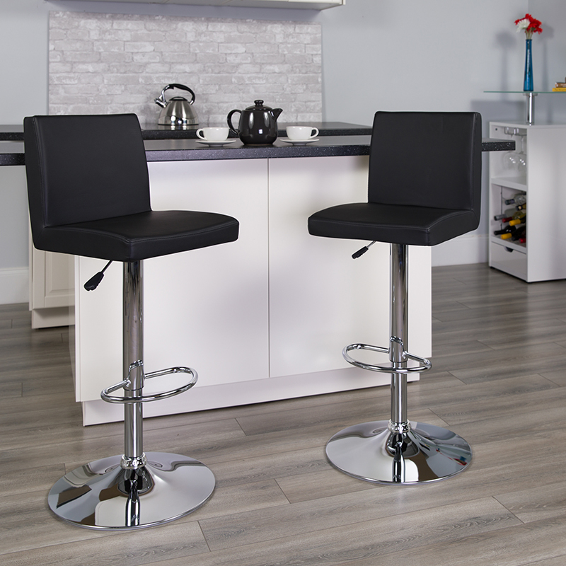 Black Vinyl Barstool CH-92066-BK-GG