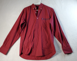 TAILORBYRD Shirt Mens Small Red Cotton Long Sleeve Pocket Collared Button Down - £5.86 GBP