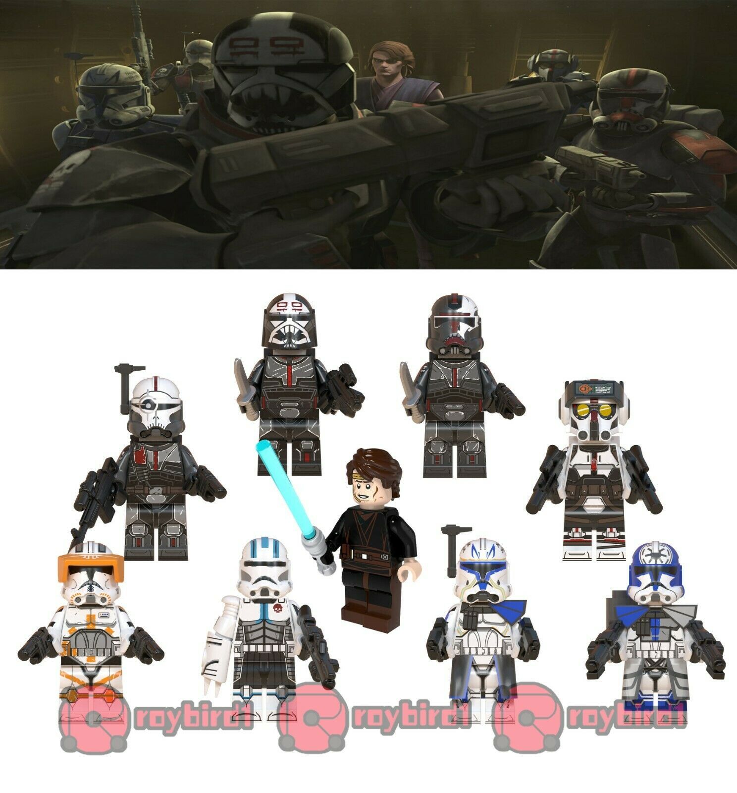 9Pcs Clone Force 99 The Bad Batch Cody Rex Star Wars Clone Wars Minifigures Toys