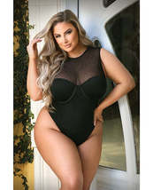 Curve Raven High Neck Bodysuit w/Snap Crotch Black 3X/4X - £37.67 GBP