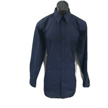 Daniel Ellissa Men&#39;s Dress Shirt Navy Blue Convertible Cuffs Size 15.5 32/33 - £10.38 GBP