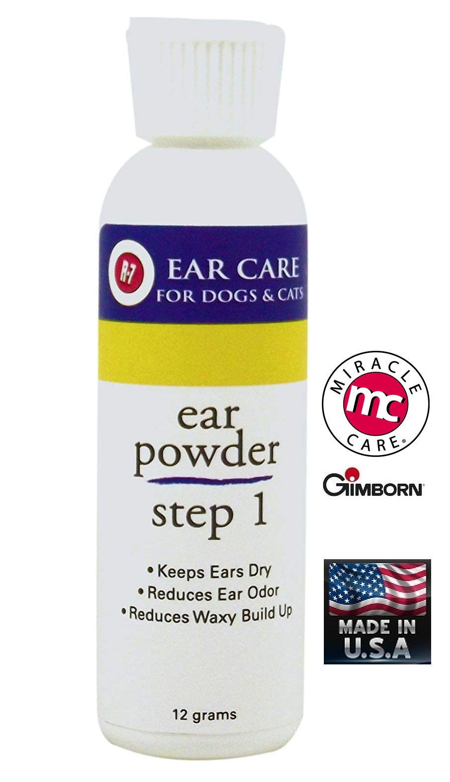 Gimborn Miracle Care R-7 Step 1 EAR POWDER PET Grooming CAT DOG 12 gm Od... - $10.99
