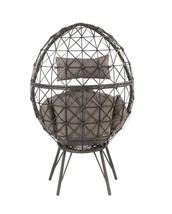 Aeven Patio Lounge Chair, Light Gray Fabric &amp; Black Wicker - $12,670.61 MXN