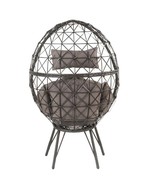 Aeven Patio Lounge Chair, Light Gray Fabric &amp; Black Wicker - $12,670.61 MXN