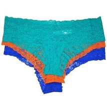 Lace Brief Cut Panty Cheeky Back Lined Crotch 3 Pack Panties Underwear 2096 - $16.19