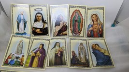 Set of 10 assorted Saint Bookmark Cards Prayer on Back Paperstock Holy Card New - £7.57 GBP