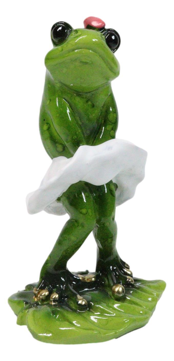 Sexy Lady Marilyn Green Frog with Pink Ribbon and White Cocktail Dress Figurine Item image 2