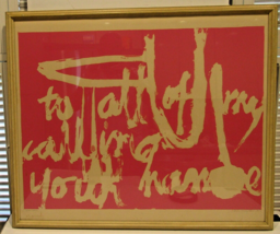 Sister Corita Kent To All of My Calling Your Name Framed and Signed Lithograph  - £1,008.36 GBP