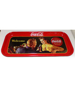 Vintage Coca Cola Tray w Marine &amp; Lady Long 19&quot; Red Serving Tray Org. Ar... - £199.83 GBP