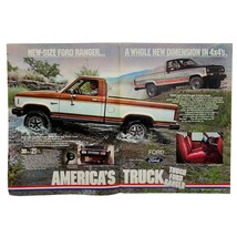 1982 Ford Ranger Print Ad Vintage 2 Page 4x4 Truck Built Ford Tough - £10.16 GBP