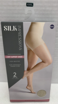 2 Pair XXXL Silk Impressions Pantyhose High Waisted Light Support Sheer Beige - £8.56 GBP