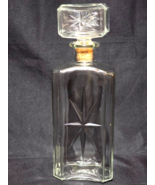Vintage Unknown Maker Star Pattern Cut Glass Liquor Decanter Bottle With... - $24.54 CAD