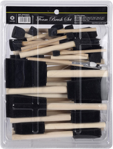 50 Pack 0.5&quot;-2&quot; Different Size Assorted Foam Brush Set Wood Handle - £16.15 GBP