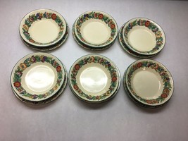 Vintage MASONS Ironstone NELL GWYN Pattern Set of 6 DESSERT Bowls SAUCERS - £76.44 GBP