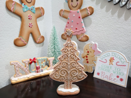 CHRISTMAS Gingerbread Cookie Resin Tree Figurine Tabletop Decor 10&quot; - $608.78 MXN