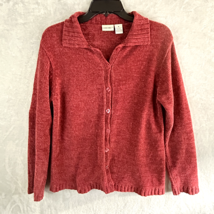 Vintage Women&#39;s cherokee button down chenille sweater long sleeve Medium - $15.99