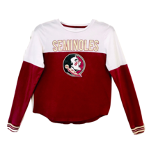 Colosseum Womens S Garnet &amp; White FSU Seminoles Osceola Long Sleeve Cotton Top - £11.94 GBP