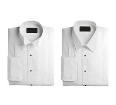 Pre-Owned Men&#39;s Tuxedo Solid Dress Shirts Wingtip &amp; Laydown Collar - £9.90 GBP
