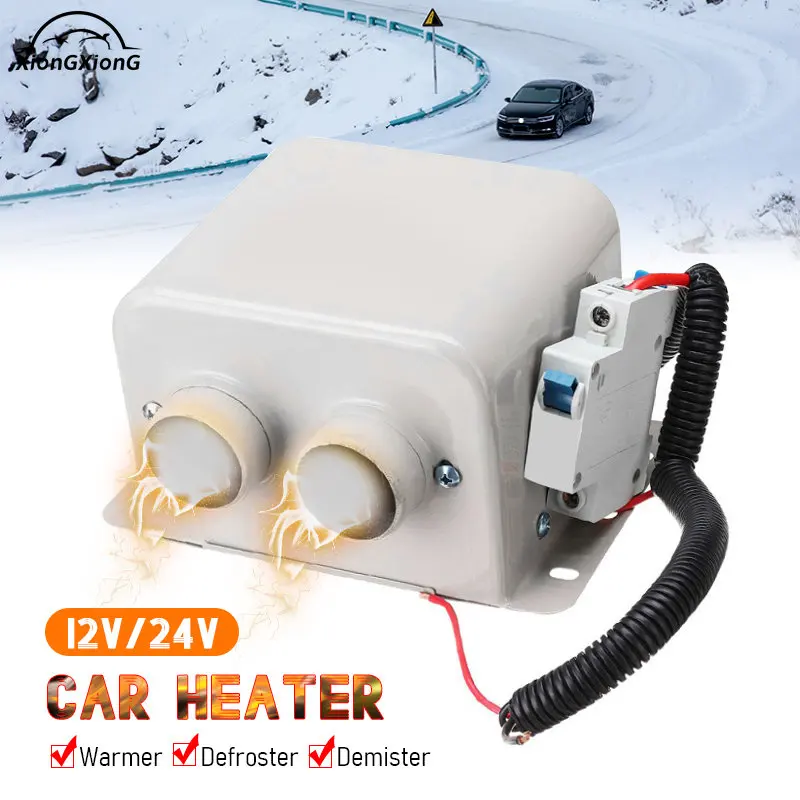 1200W 2 Hole Heating Defroster 12V 24V Auto Car Heater Demister Car Electric - £38.44 GBP