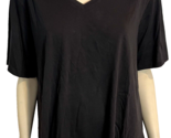 Lands&#39; End Black V Neck Short Sleeve T shirt Size 3XP - £14.12 GBP