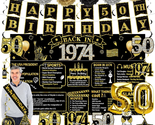 50Th Birthday Decorations for Men Women, 21Pcs Back in 1974 Banner Party... - £31.88 GBP