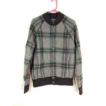 Banana Republic Plaid Bomber Jacquard Wool Sweater Jacket Soft Men Size M - £72.07 GBP