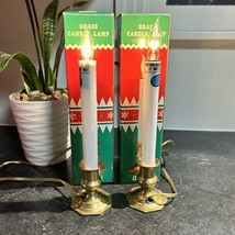 Vintage Christmas Nostalgia Solid Brass Electric Candlesticks Candle Lam... - £11.56 GBP