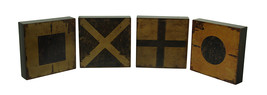 Zeckos 4 Pc. Nautical Flag Markers Decorative Wood Wall Plaque Set - £25.77 GBP