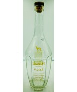 COLLECTIBLE EMPTY CLEAR GLASS LIQUOR BOTTLE LANDY VSOP COGNAC FRANCE 750ML - $6.00