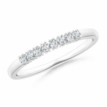 ANGARA Eight Stone 4-Prong Set Diamond Wedding Band in 14K Solid Gold - £511.82 GBP