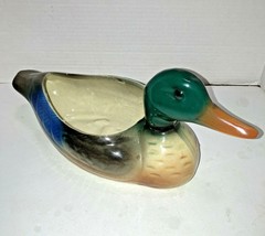 Vintage Ceramic Mallard Duck Large Planter 14” Wedge Bottom Hunting 1950s/60s - £20.09 GBP