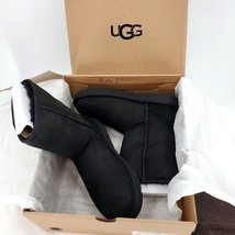 UGG Classic Short II Woman&#39;s 6 Fur Boots Black Designer Luxury shoes Winter - £119.85 GBP