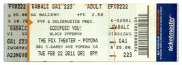 Godspeed You! Black Emperor Ticket Stub February 22 2011 Pomona California - £11.67 GBP