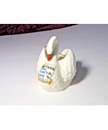 Vintage Czech Pottery Swan Porcelain Figurine Czechoslovakia Toothpick H... - $24.75