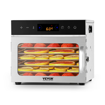 VEVOR Food Dehydrator Machine, 6 Stainless Steel Trays, 400W Electric Dryer - $89.90