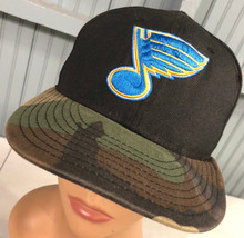 St. Louis Blues Camo Blue Note Distressed Baseball Cap Hat Size 7 Fitted 59Fifty - £12.13 GBP