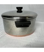 Revere Ware 4 1/2 Qt Copper Clad Stainless Stock Pot With Lid Made In USA - $556.95 MXN