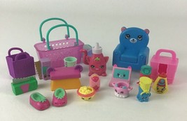 Shopkins Shopping Cart Basket Bags Chair Miniature Figures Lot 2013 Moose Toys - $18.76