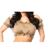 Daisy Corsets Tan Short Sleeve Peasant top Size Medium - £13.36 GBP