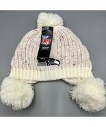 Seattle Seahawks Hat Girl White Knitted NFL Beanie Pom Pom Cap New - $235.42 MXN