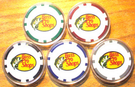 (1) Bass Pro Shops Poker Chip Golf Ball Marker Sample Set - 5 Chips - £19.07 GBP